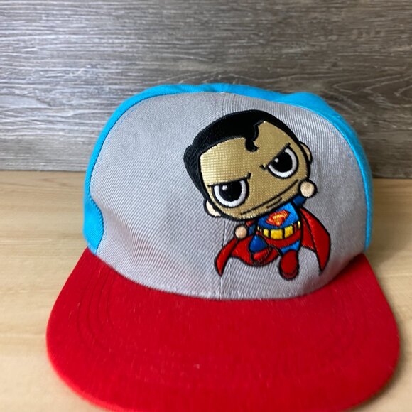 Six Flags Hat Cap Youth Snapback Gray Blue Superman Boys Adjustable - Picture 2 of 9